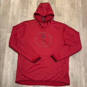 Mens Adidas 3 Stripes Athletic Active Performance Sweatshirt Pullover Hoodie‎